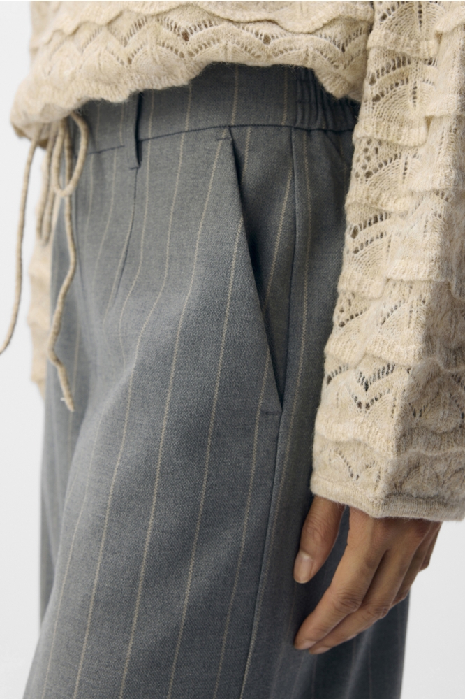 OBJLISA WIDE PANT AOP NOOS 23040544 MEDIUM GREY /HUMUS